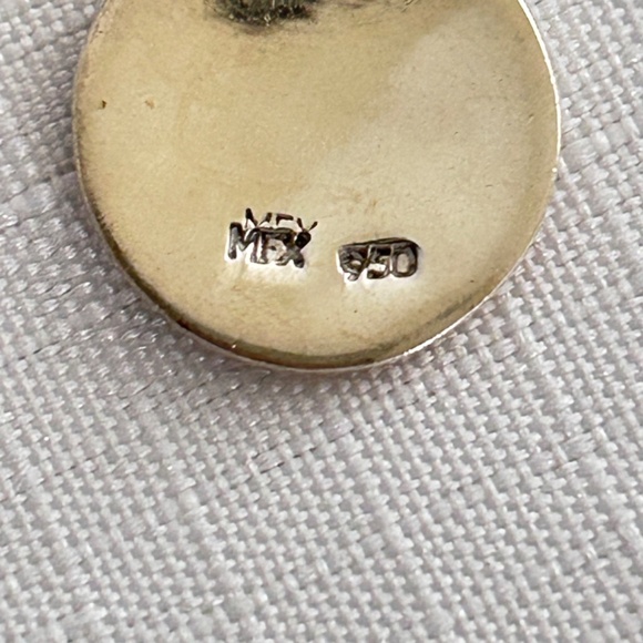 Sterling Silver 925 Aztec Mayan Turquoise Necklace And Earrings Set - Picture 9 of 10